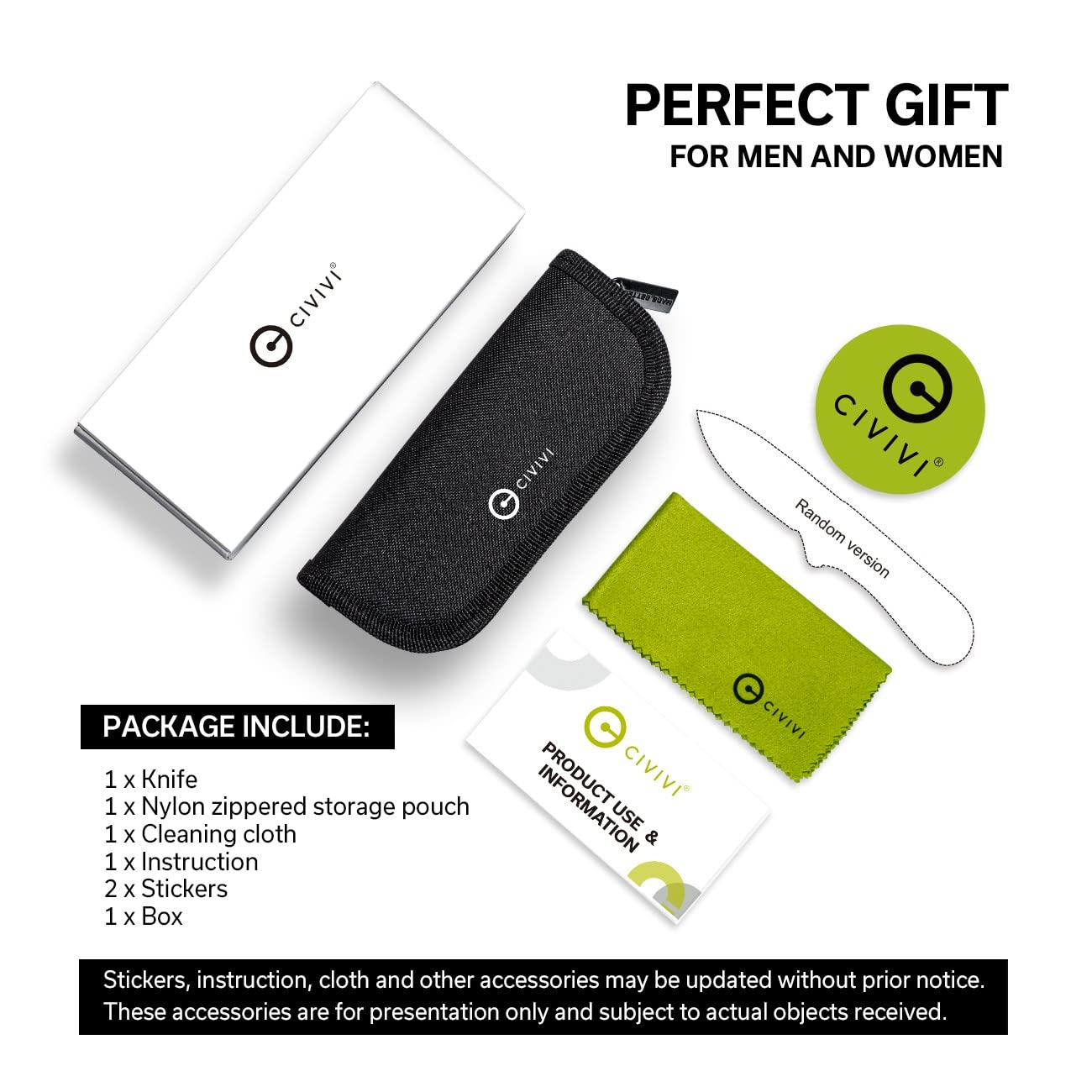 CIVIVI Pocket Folding Knife with Button Lock and Thumb Stud Opener, 2.97" Nitro-V Blade Aluminum Handle, Altus Utility Small Knife for Men Women EDC C20076-5 - Image 6