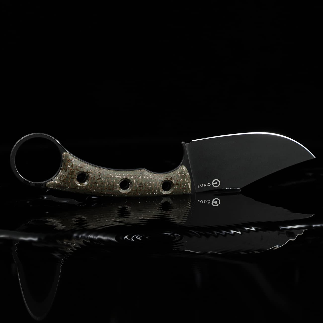 CIVIVI Midwatch Fixed Blade Knife, 3.39" Blade, with Kydex Sheath and Black Tied Paracord Lanyard C20059B - Image 4
