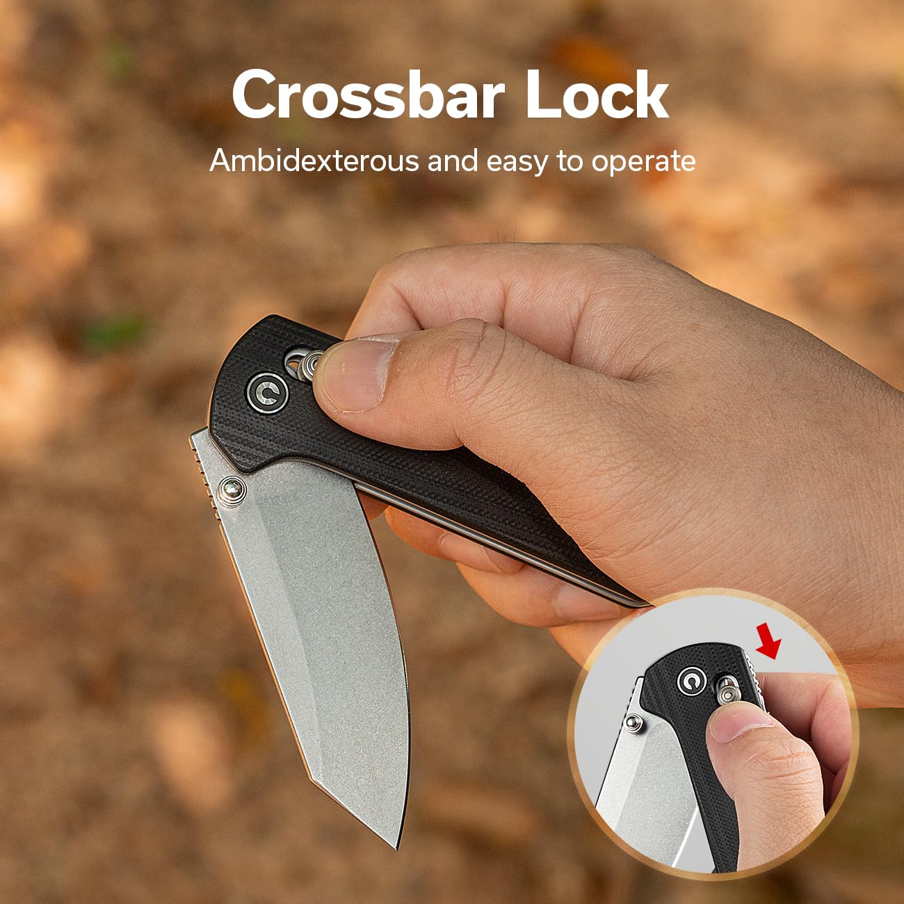 CIVIVI Yonder Folding Pocket Knife for EDC, Crossbar Lock Knife with 2.88" 14C28N Blade G10 Handle, Lightweight Knife Gifts for Men Women Camping Hiking, Designed by Zac Whitmore C23073-1 - Image 4