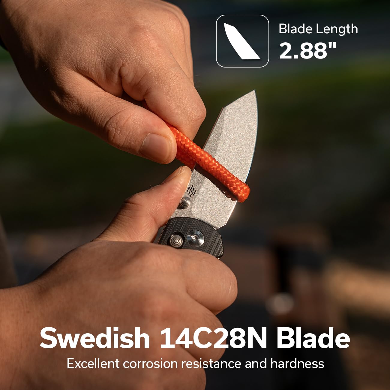 CIVIVI Yonder Folding Pocket Knife for EDC, Crossbar Lock Knife with 2.88" 14C28N Blade G10 Handle, Lightweight Knife Gifts for Men Women Camping Hiking, Designed by Zac Whitmore C23073-1 - Image 5